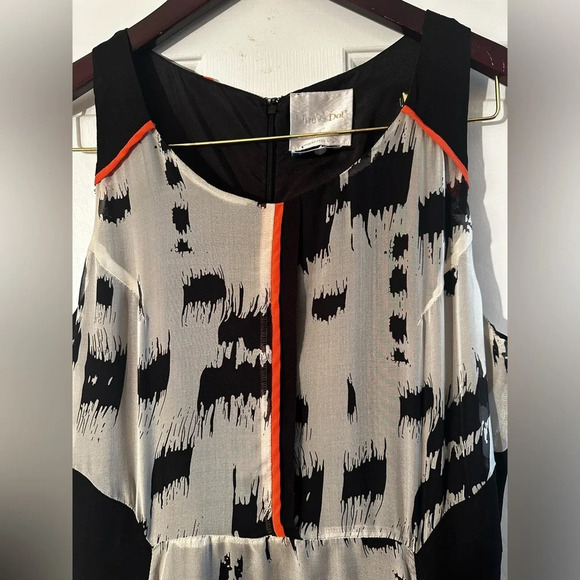 LINE & DOT Anthropologie Retro SILK Sleeveless Maxi Dress L Splash Autumn Spooky - Picture 2 of 12